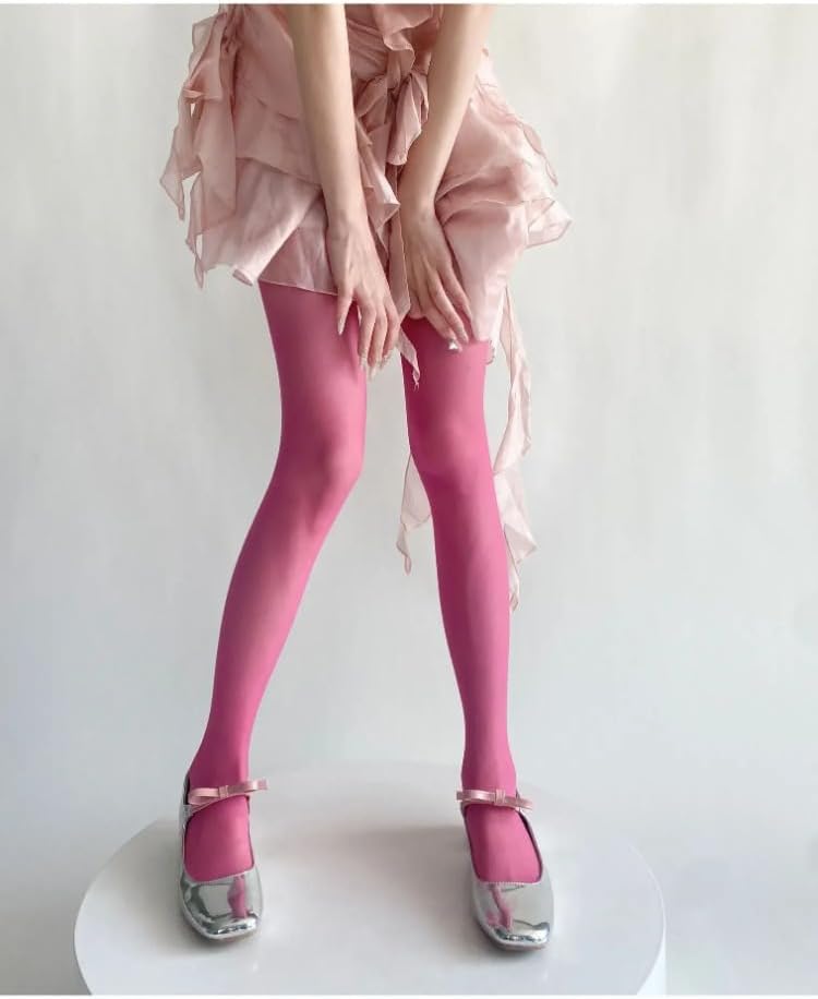 TYATVS Funky Colorful Tights for Women Whimsy Twee Colored Stockings Teal Fun Tights Y2k Emo Whimsigoth Clothes - Image 2